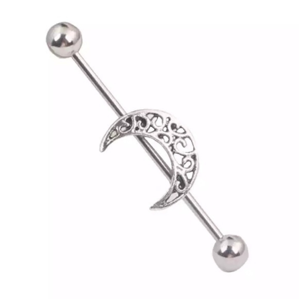 Crescent moon industrial barbell